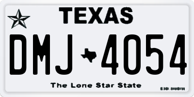 TX license plate DMJ4054