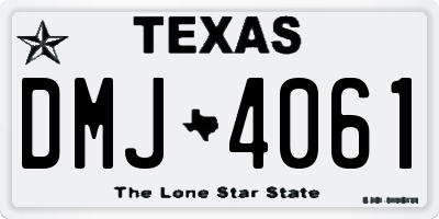 TX license plate DMJ4061