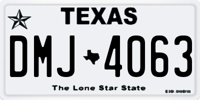 TX license plate DMJ4063