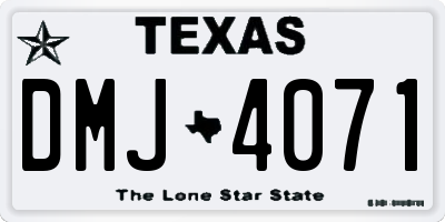 TX license plate DMJ4071