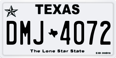 TX license plate DMJ4072