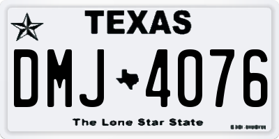 TX license plate DMJ4076