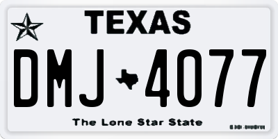TX license plate DMJ4077