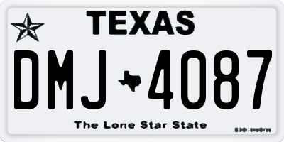 TX license plate DMJ4087
