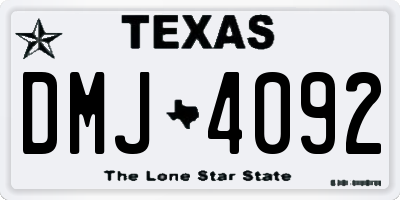 TX license plate DMJ4092