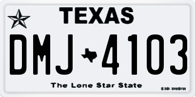 TX license plate DMJ4103