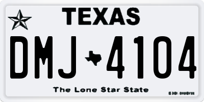 TX license plate DMJ4104