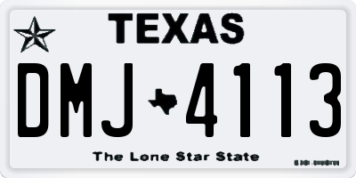 TX license plate DMJ4113