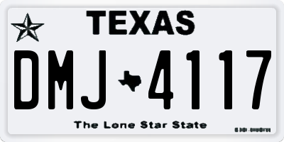 TX license plate DMJ4117