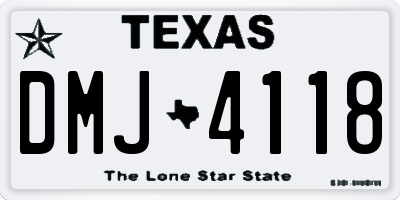 TX license plate DMJ4118