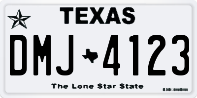 TX license plate DMJ4123