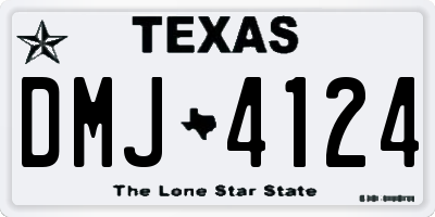 TX license plate DMJ4124