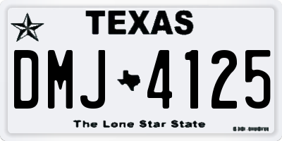 TX license plate DMJ4125