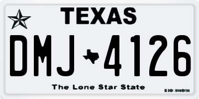 TX license plate DMJ4126