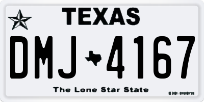 TX license plate DMJ4167