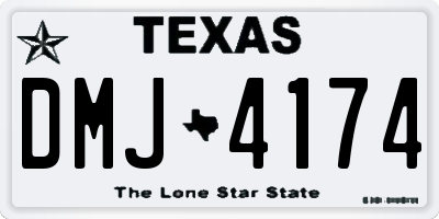 TX license plate DMJ4174