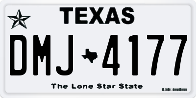TX license plate DMJ4177