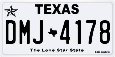 TX license plate DMJ4178