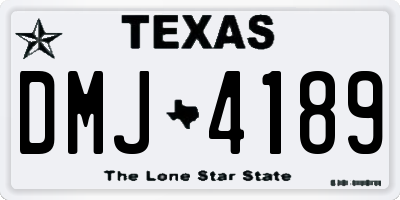 TX license plate DMJ4189