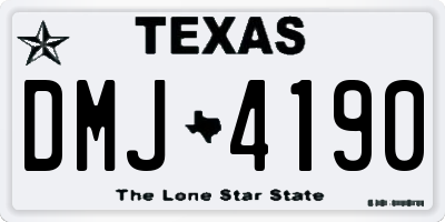 TX license plate DMJ4190