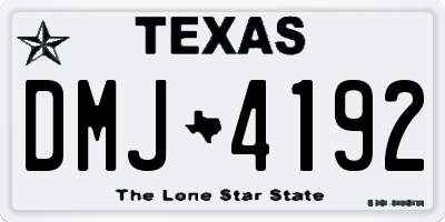 TX license plate DMJ4192