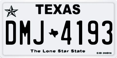 TX license plate DMJ4193