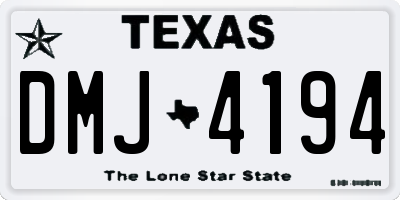 TX license plate DMJ4194