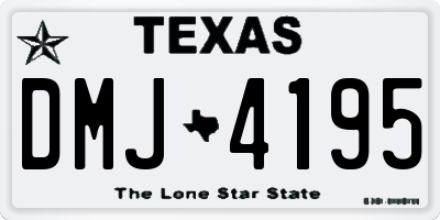 TX license plate DMJ4195