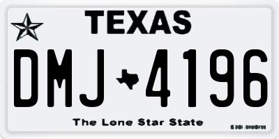 TX license plate DMJ4196