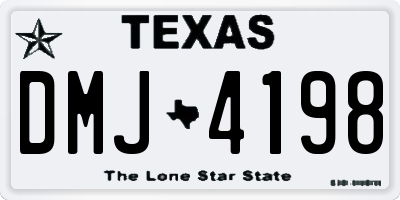 TX license plate DMJ4198