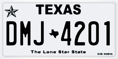 TX license plate DMJ4201
