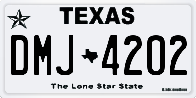 TX license plate DMJ4202