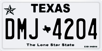 TX license plate DMJ4204
