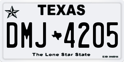 TX license plate DMJ4205
