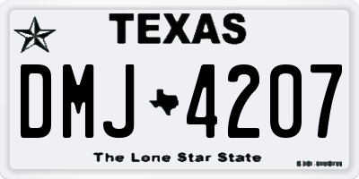 TX license plate DMJ4207