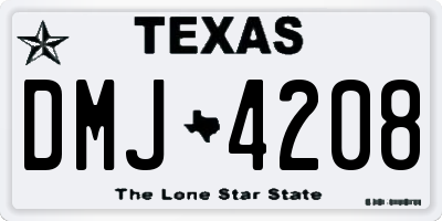 TX license plate DMJ4208