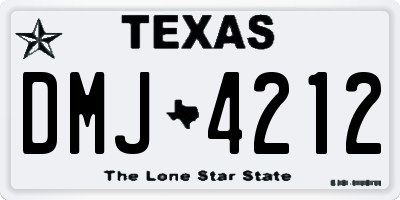 TX license plate DMJ4212