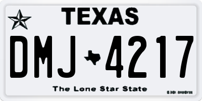 TX license plate DMJ4217
