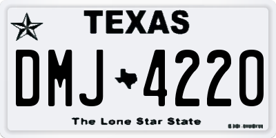 TX license plate DMJ4220
