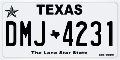 TX license plate DMJ4231