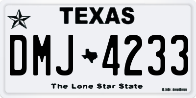 TX license plate DMJ4233