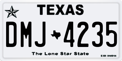 TX license plate DMJ4235