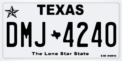 TX license plate DMJ4240