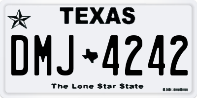 TX license plate DMJ4242