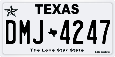 TX license plate DMJ4247