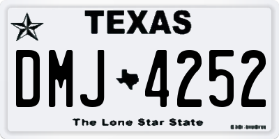 TX license plate DMJ4252