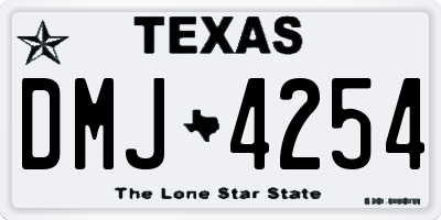 TX license plate DMJ4254