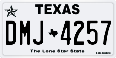 TX license plate DMJ4257
