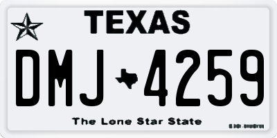 TX license plate DMJ4259