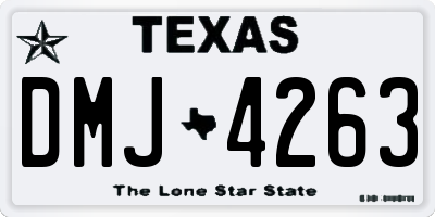 TX license plate DMJ4263